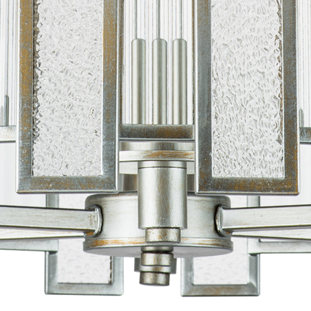 712064 Люстра AGAVE 6х40W E27 СЕРЕБРО С ПАТИНОЙ/ПРОЗРАЧНЫЙ