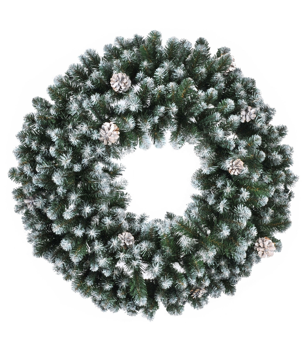 Венок Царь елка Императорский заснеженный 60 см