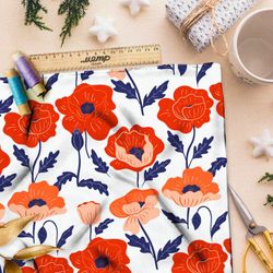 Ткань дюспо алые маки из советского мультика