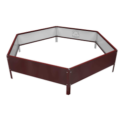 Клумба многоугольная оцинкованная с ножками 1 ярус RAL 3005 Винно-красный