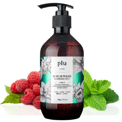 PLU  Гель-скраб для душа с малиной и мятой  - Scrub Wash Raspberry Mint ,500г