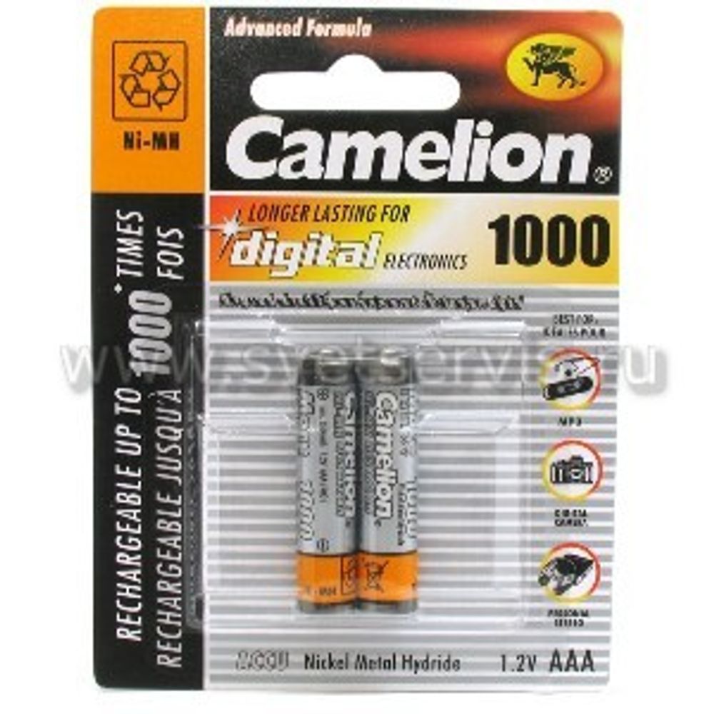 Аккумулятор Camelion AAA - 1000mAh Ni-Mh BL*2 (Размер R03)