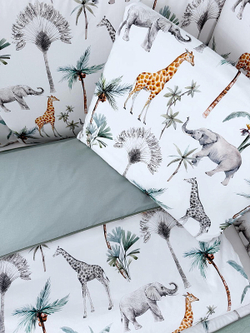 Комплект постельного белья Lepre New Safari 6 предметов 125х65 см белый/мятный