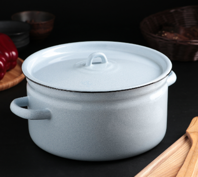 Кастрюля эмалированная, 5,5 л, без деколи, цвет МИКС