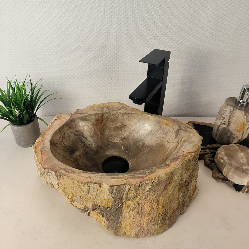 Раковина из окаменелого дерева OD-66049 40х31х15 из натурального камня