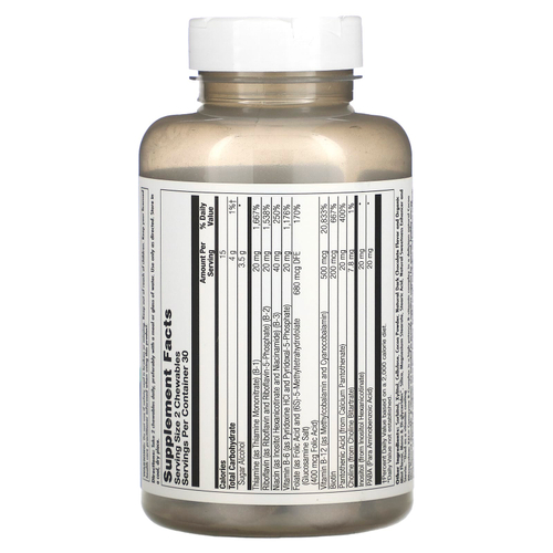 KAL, Комплекс коферментов витаминов группы B, натуральный вкус мяты и какао, 60 жевательных таблеток