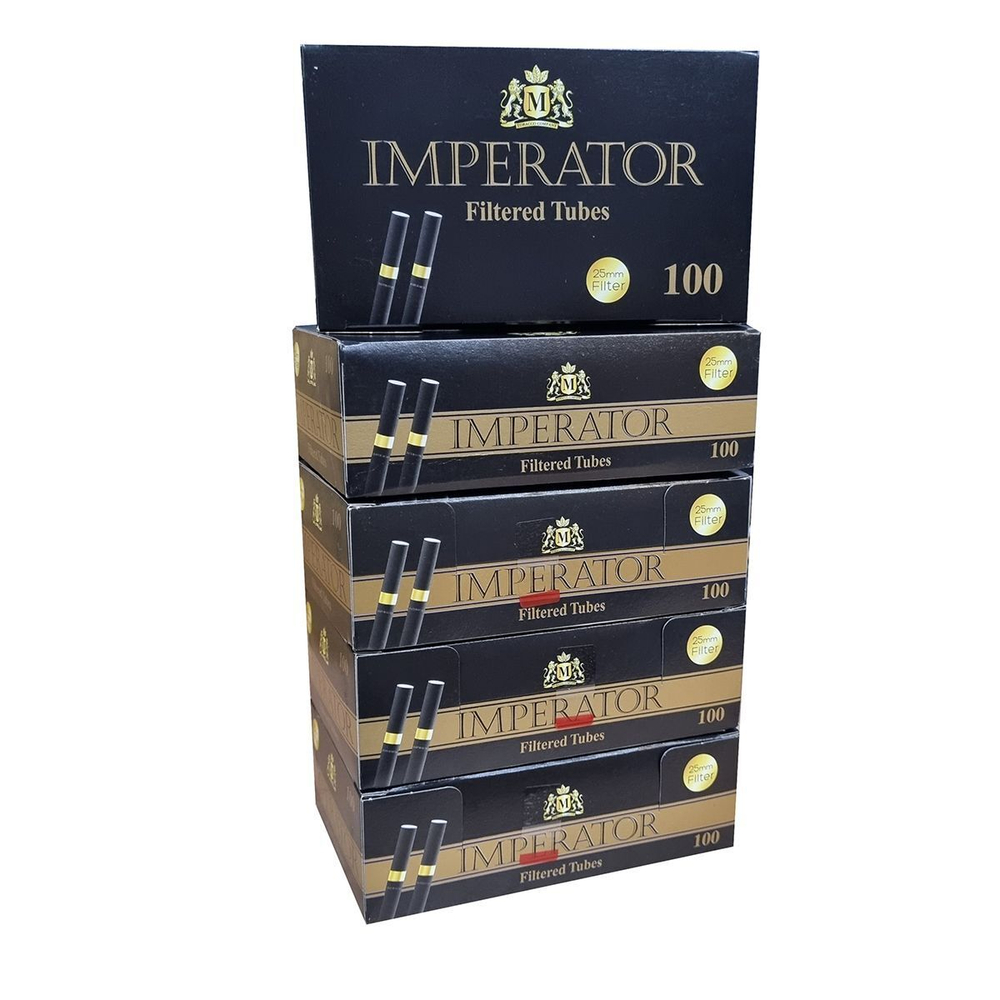 Комплект гильзы для сигарет "Imperator" Black Long Gold Ring 25мм 5х100шт