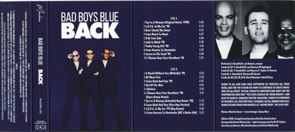 MC: Bad Boys Blue — «Back» (1998/2020) [Limited Tape Edition]