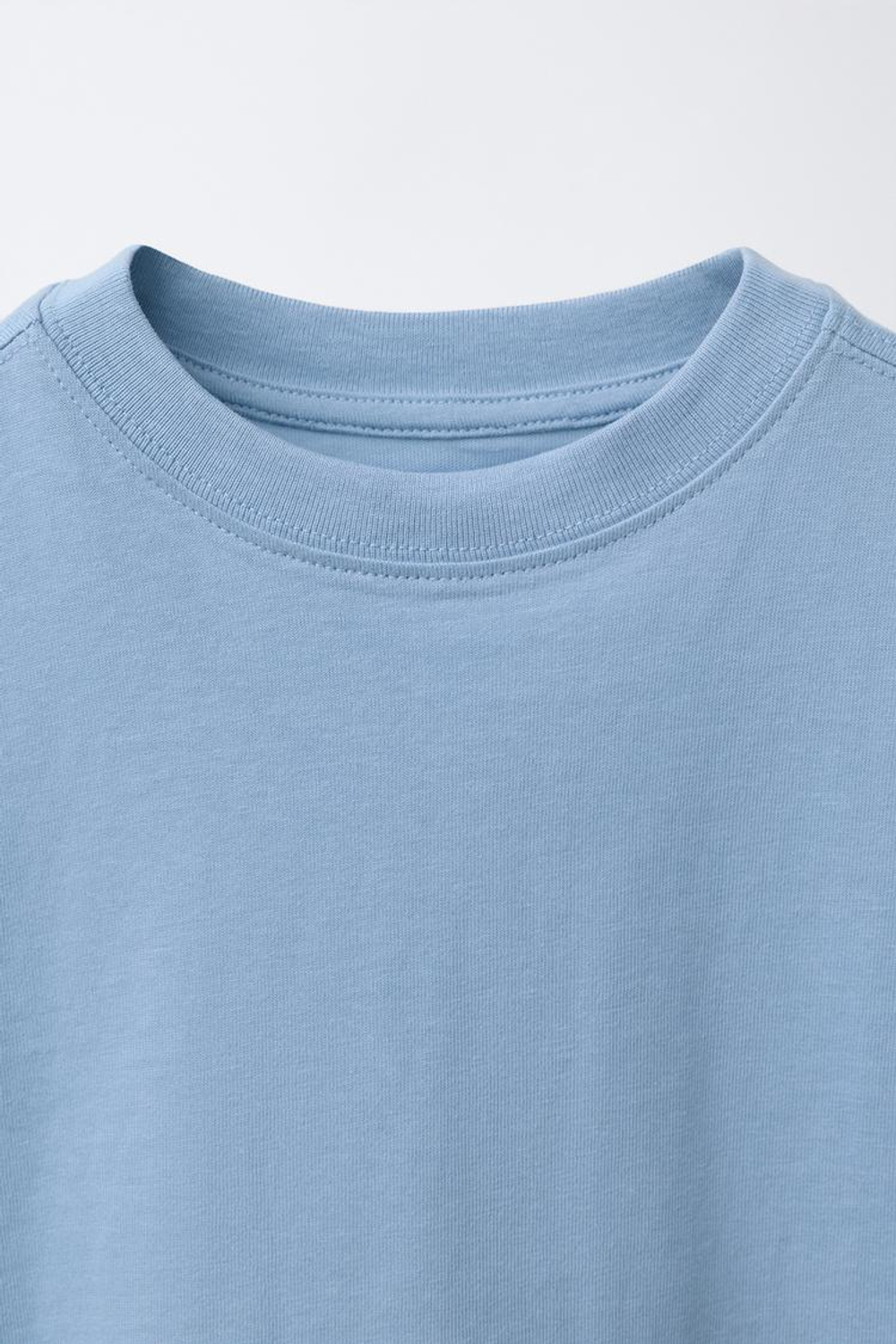 ZARA БАЗОВАЯ ОДНОТОННАЯ ФУТБОЛКА, СИНИЙ