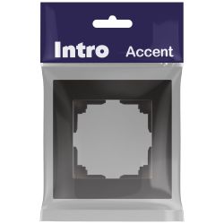 Рамка для розеток и выключателей Intro Accent 6-501-05 на 1 пост, СУ, антрацит | Intro