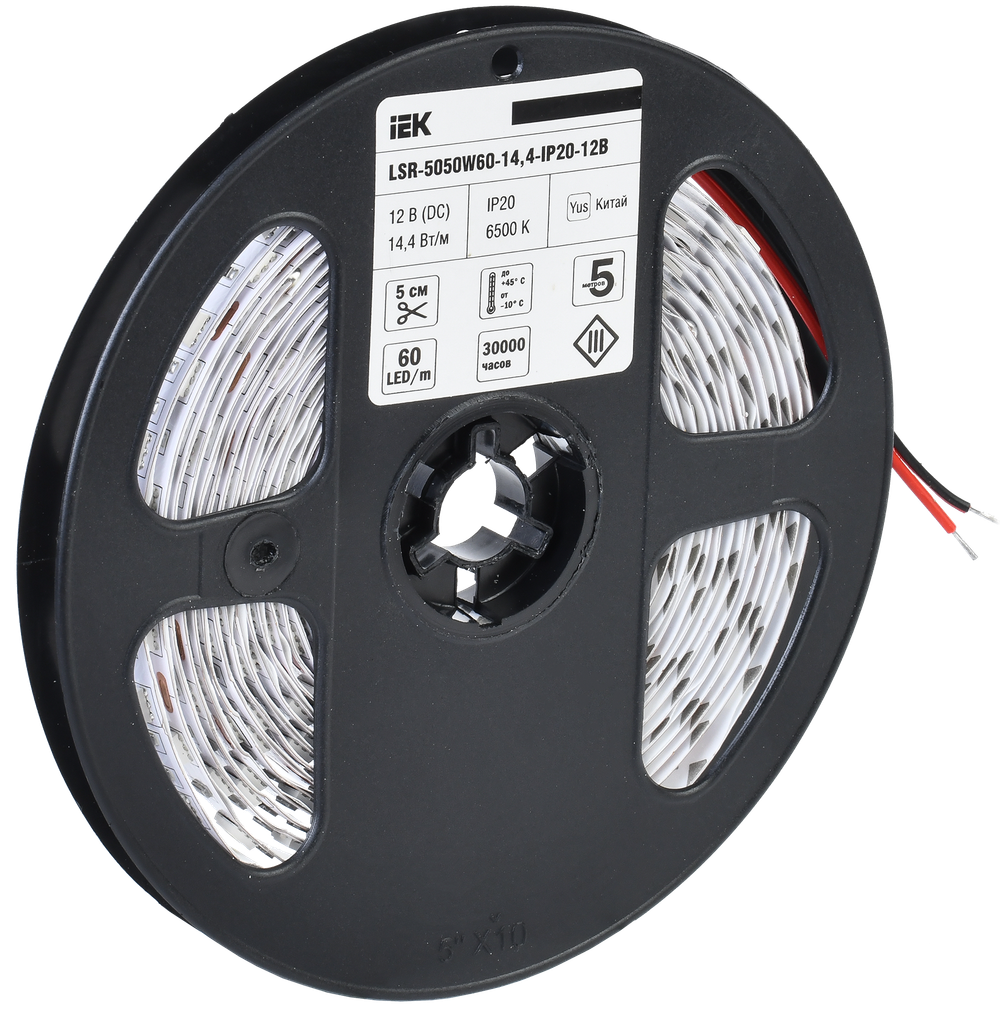 Лента светодиодная 5м LSR-5050W60-14,4-IP20-12В IEK