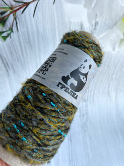 Пряжа фантазийная с шишибриками и люрексом мохер меринос