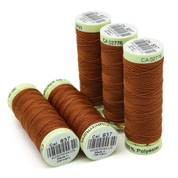 Нитки отделочные Gutermann Top Stitch 30 (30 метров), 5 кат. | 837 терракот
