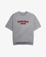 Толстовка Hardlunch Crew с коротким рукавом меланж серая