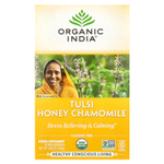 Organic India, Чай с тулси, медом и ромашкой, без кофеина, 18 пакетиков, 30,6 г (1,08 унции)