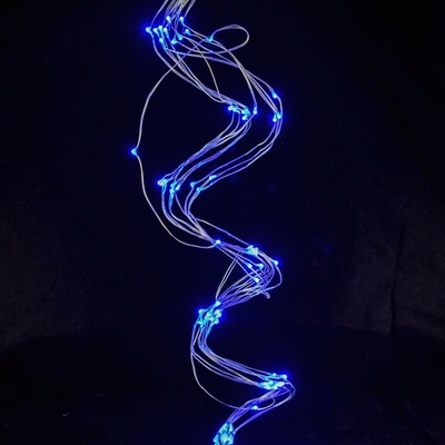 Электрогирлянда проволока нитки одноцвет. син., не мигает 100л, 1 м
