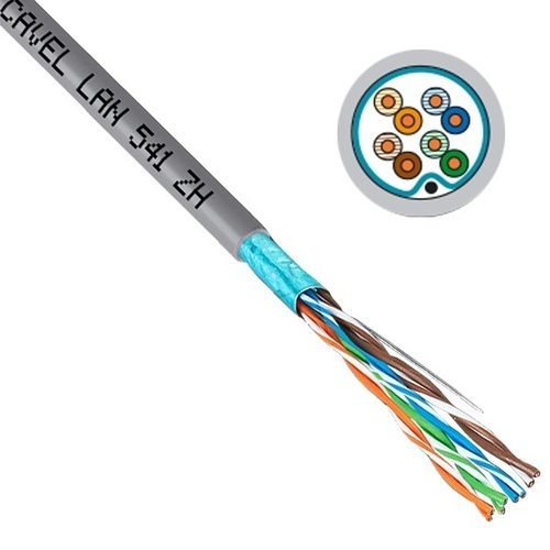 Кабель витая пара экранированный F/UTP 4х2хAWG24 cat 5e LSZH [300м] LAN 541 ZH Cavel (провод для интернета) LAN 541 ZH