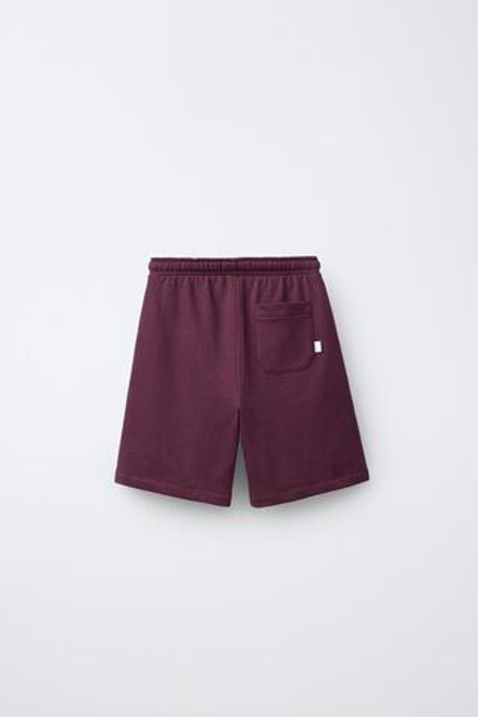 ZARA ШОРТЫ-ДЖОГГЕРЫ ИЗ МЯГКОЙ ТКАНИ, БУРГУНДИ