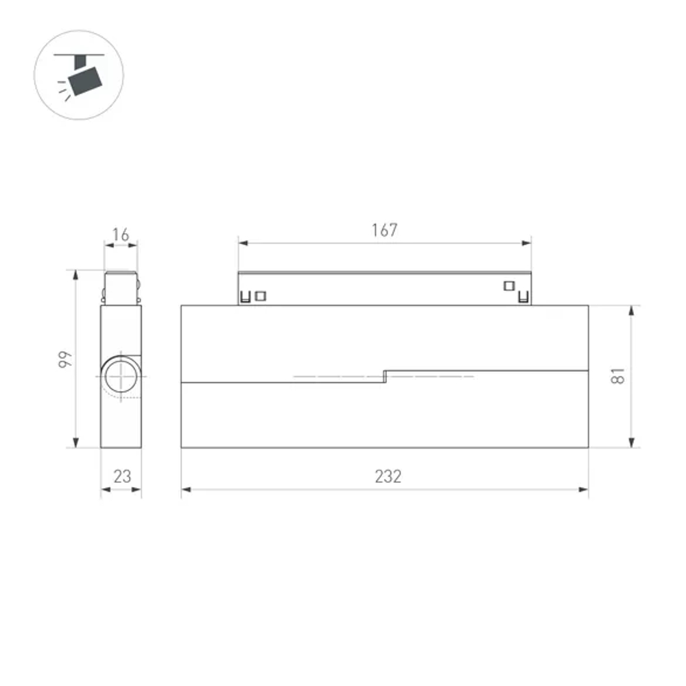Светильник MAG-ORIENT-FLAT-FOLD-S230-12W Warm2700 (BK, 80 deg, 48V) (Arlight, IP20 Металл, 5 лет) 049995