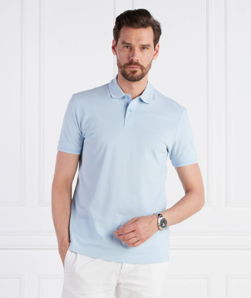 Поло Pio 1 BOSS GREEN - голубой(50494359)