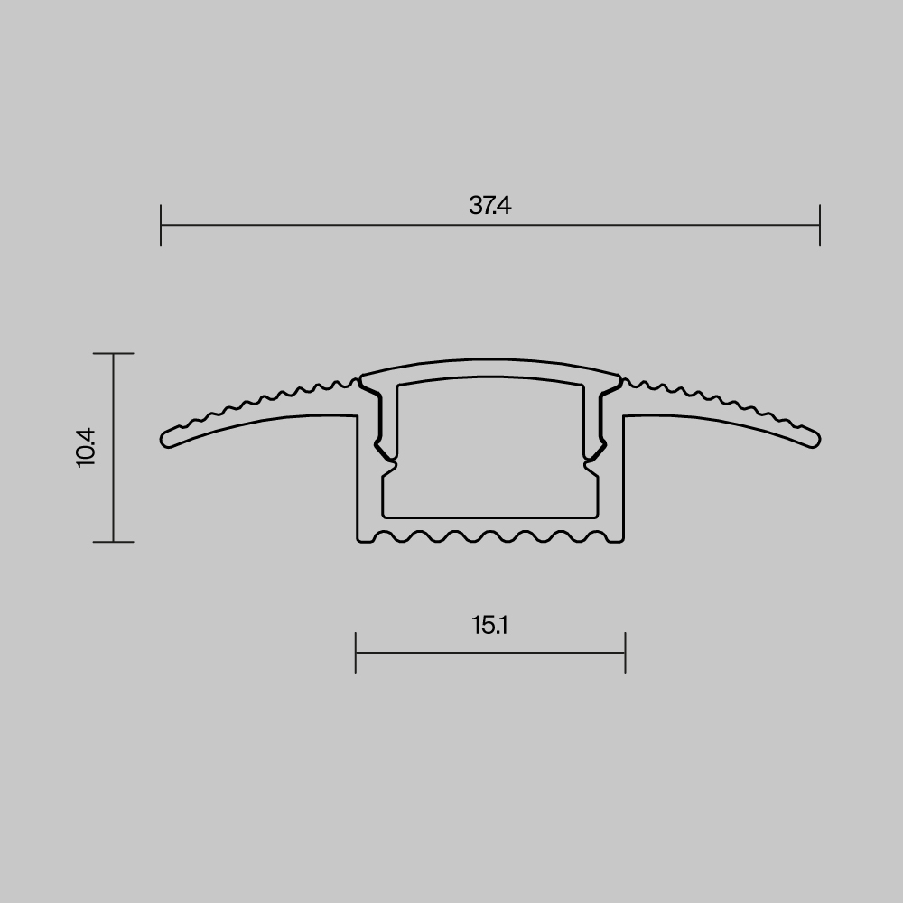 Алюминиевый профиль Maytoni встраиваемый в пол 37x10 (Черный, 2 м), ALM-3710-S-2M 636023