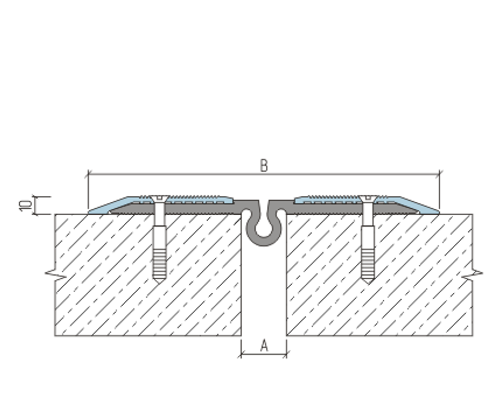 АКВАСТОП ДПС-0/020-СН Профильная конструкция ТЭП,с прижимными накладками из нержавеющей стали 2мм (1,48м), м.п.
