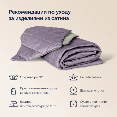 Покрывало + наволочка BuyColor Фиалка/Шалфей