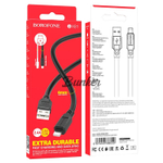 Кабель USB- 8-PIN BOROFONE BX81, ЧЁРНЫЙ ПЛАСТИК ШТЕКЕР, 1М, КРУГЛЫЙ ЧЁРНЫЙ ПВХ, 2.4 A