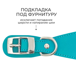 Ошейник ZOOEXPRESS Color Line Камбала нубук - бирюзовый