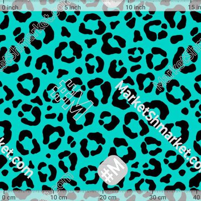 Леопард на бирюзовом фоне by KrapOlga 150 DPI