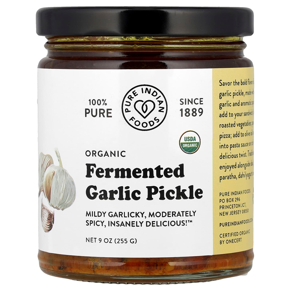 Pure Indian Foods, Органический ферментированный чеснок, 255 г (9 унций)