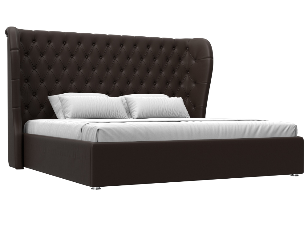 Кровать интерьерная Далия 200, Коричневый, Экокожа, 108365
