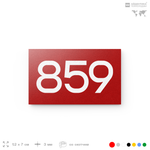 Номер на дверь 859, табличка на дверь для офиса, квартиры, кабинета, аудитории, склада, красная 120х70 мм, Айдентика Технолоджи