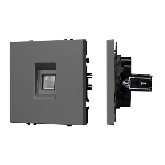 Механизм телефонной розетки SCT-NOBE-MTL1-SFPL-GR (RJ-11, 4C) Arlight 054303