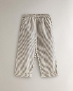 ZARA HOME ДЕТСКАЯ ПИЖАМА НА РОЖДЕСТВЕНСКУЮ ТЕМАТИКУ В ПОЛОСКУ, ЖЕЛТОВАТО-БЕЛЫЙ