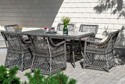"Латте" обеденная группа плетеная, цвет графит