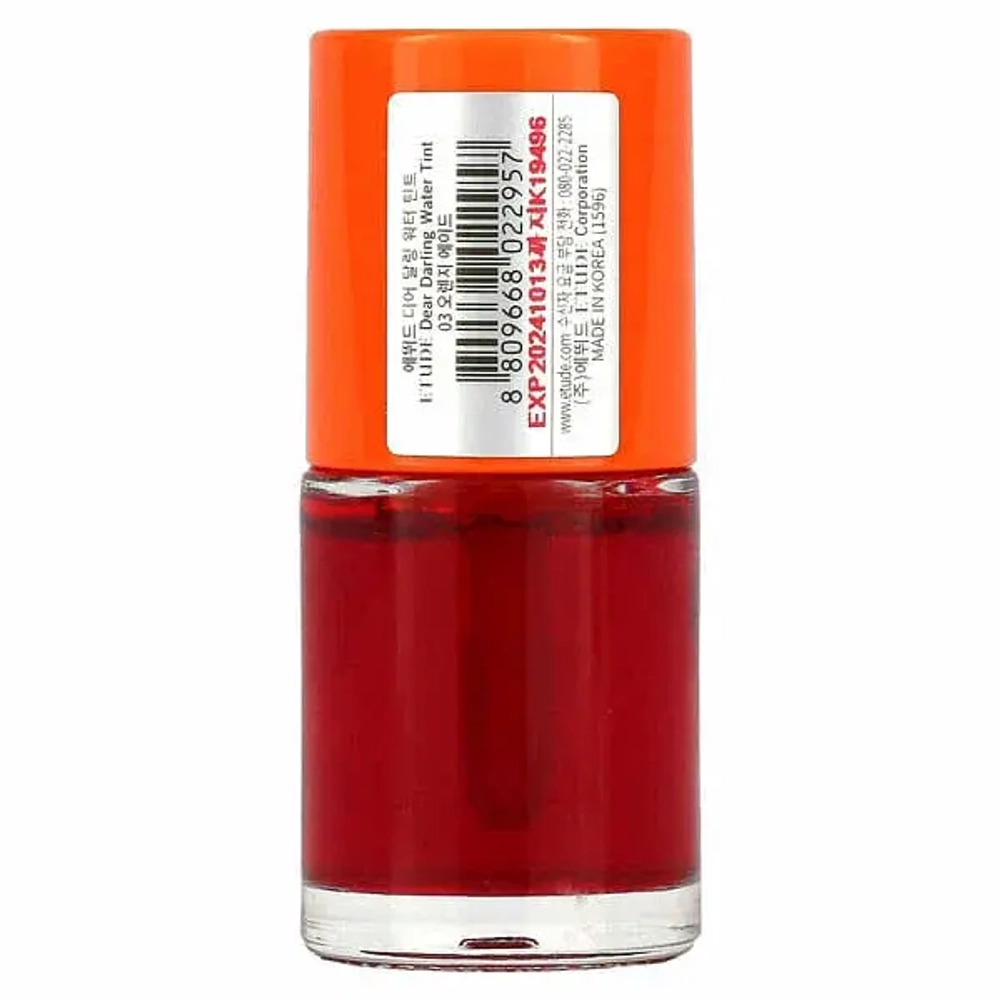 ETUDE HOUSE Увлажняющий гелевый тинт для губ - Dear Darling Water Gel Tint #03 Orange, 10мл