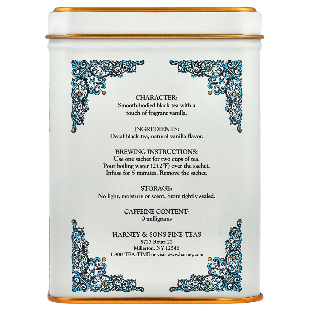 Harney & Sons, HT Tea Blends, коморская ваниль, без кофеина, 20 чайных пакетиков, 40 г (1,4 унции)