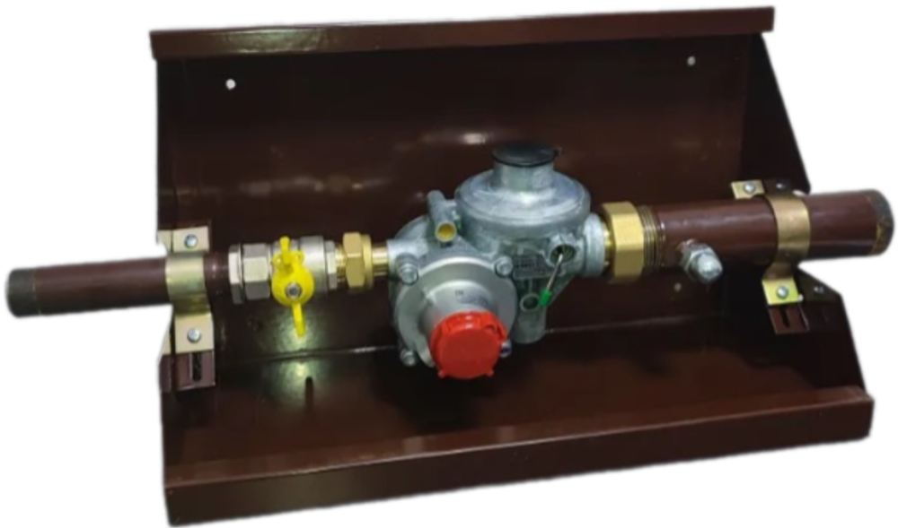 Шкафной газораспределительный пункт ГРПШ ОХТА-RF-10-1-ЛП (коричневый)