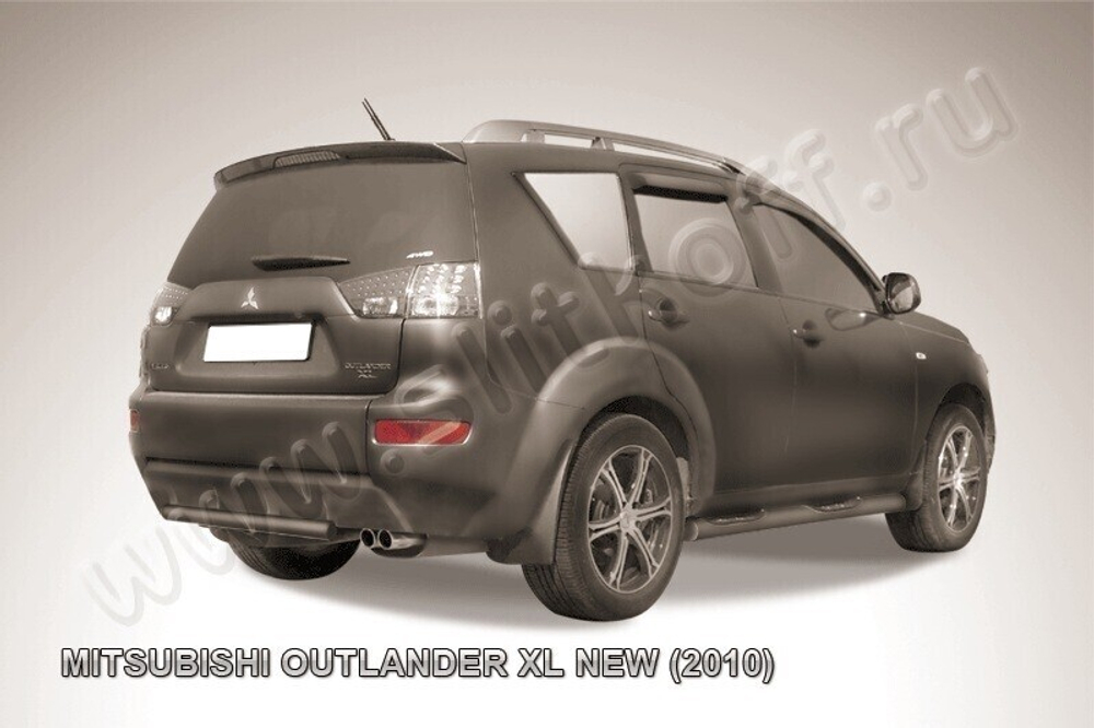 Защита заднего бампера Mitsubishi Outlander XL (2009-2013) d57 серебристая