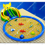 Надувной наземный аквапарк «Морской слон» 19*14*5 м, размер бассейна 14*14*0.8 м