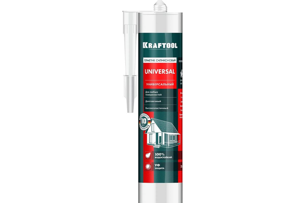 Универсальный силиконовый герметик KRAFTOOL UNIVERSAL, 300 мл, прозрачный (41253-2)