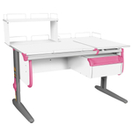 Растущая парта СУТ 25 с задними полками СУТ.15.210 и СУТ.15.240 и навесной тумбой (1200×880 мм)