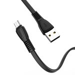 Кабель HOCO X40 USB-microUSB 2.4A 1м плоский TPE Black