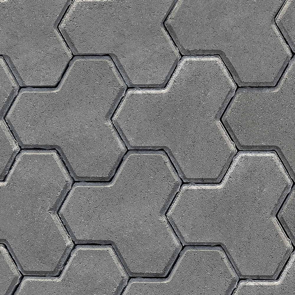 Тротуарная плитка ТРИЛИСТНИК - Стандарт Серый