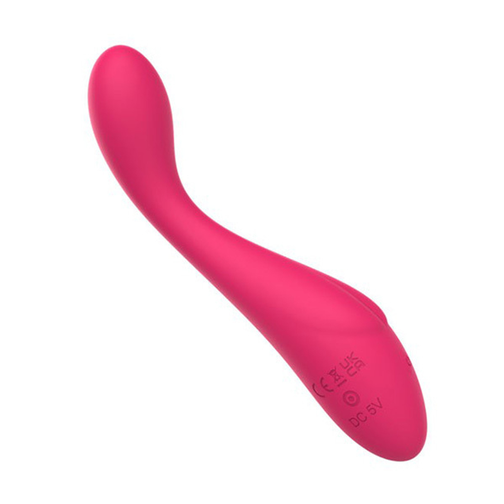 Розовый изогнутый вибромассажер 18,9см I-Moon MY-249