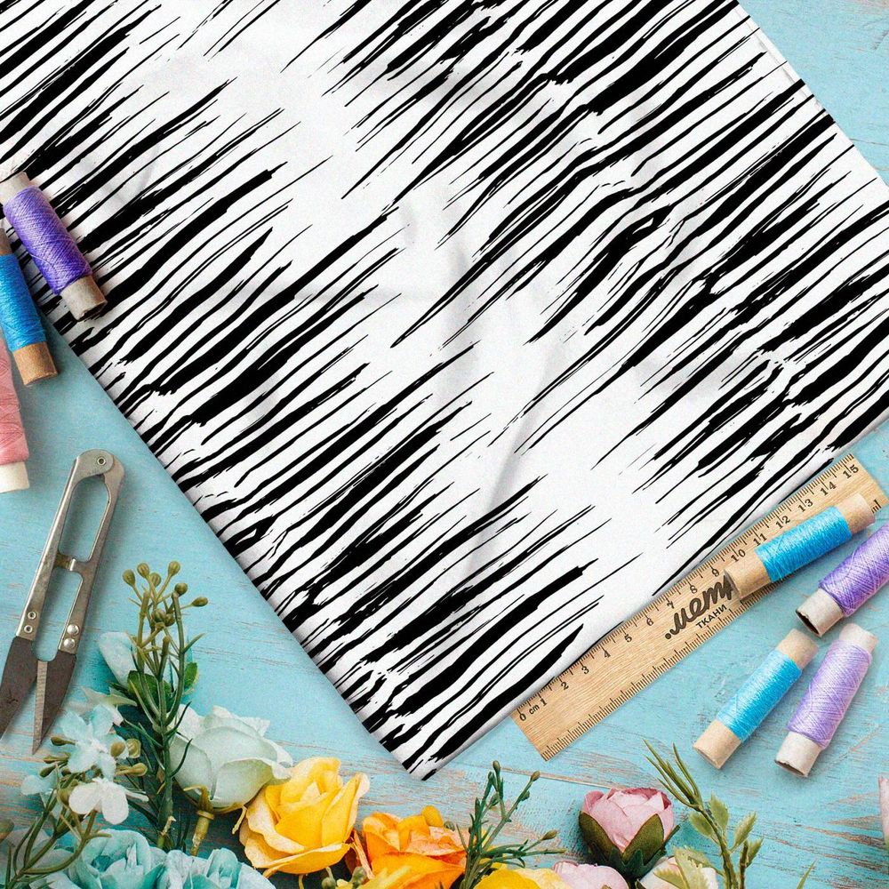 Ткань премиум бифлекс полосатый штрих жизни