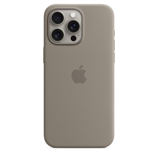 Apple Silicone Case with MagSafe iPhone 15 Pro Max Clay (Серый)