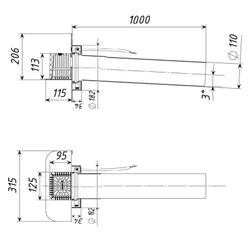 Воронка парапетная с подогревом D110 L1000