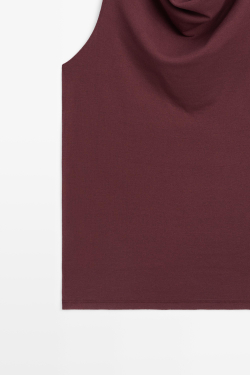 Massimo Dutti Топ из 100% хлопка со сборками, бургунди